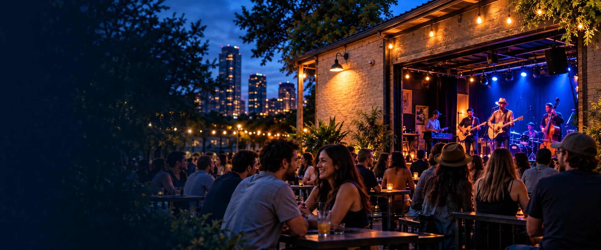 People enjoying live music together